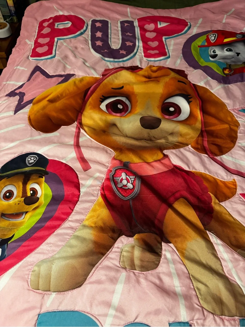 Paw Patrol Toddler Bed Blanket Only “Pup Power”  Pink Graphic Design Lightweight
